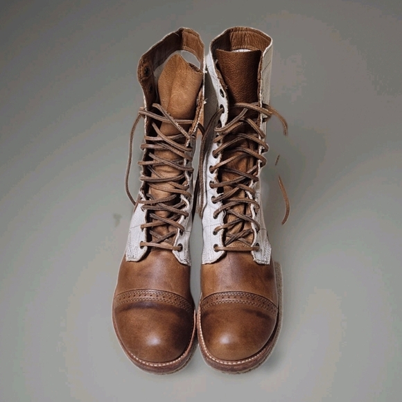 Vintage Shoe Company Molly Jump Boot 8.5 Made in USA Canvas Leather Heritage - Picture 8 of 16